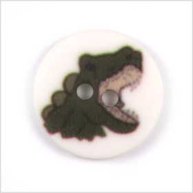 White Kids Roaring T-Rex Button – 24L/15mm White Kids Roaring T-Rex Button – 24L/15mm