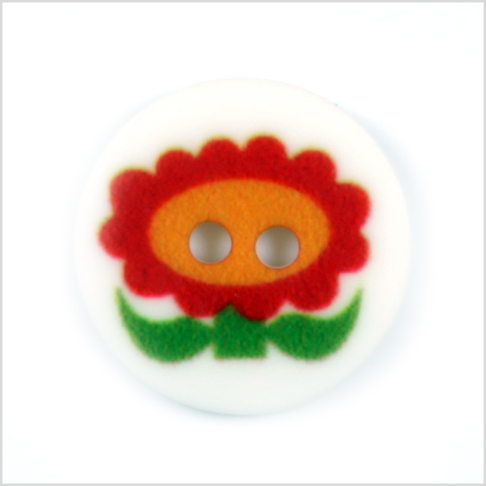 White Kids Flower Button – 24L/15mm White Kids Flower Button – 24L/15mm