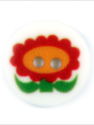 White Kids Flower Button – 24L/15mm White Kids Flower Button – 24L/15mm