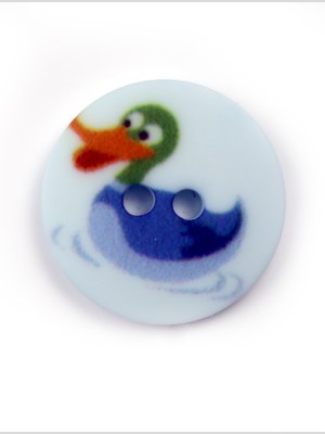 Blue Kids Duck Button – 24L/15mm Blue Kids Duck Button – 24L/15mm