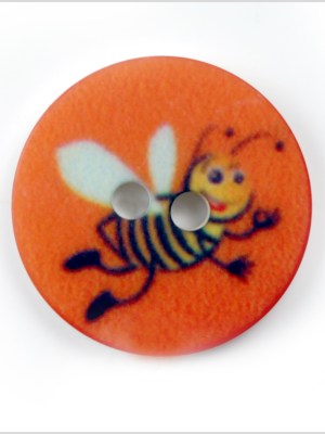 Orange Kids Bumblebee Button – 24L/15mm Orange Kids Bumblebee Button – 24L/15mm