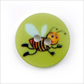 Green Kids Bumblebee Button – 24L/15mm Green Kids Bumblebee Button – 24L/15mm