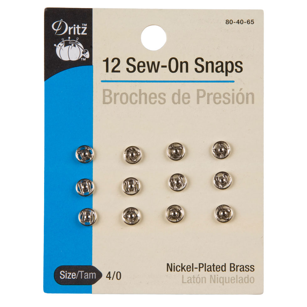 Dritz Nickel Sew On Snaps Size 4/0 – 12ct Dritz Nickel Sew On Snaps Size 4/0 – 12ct
