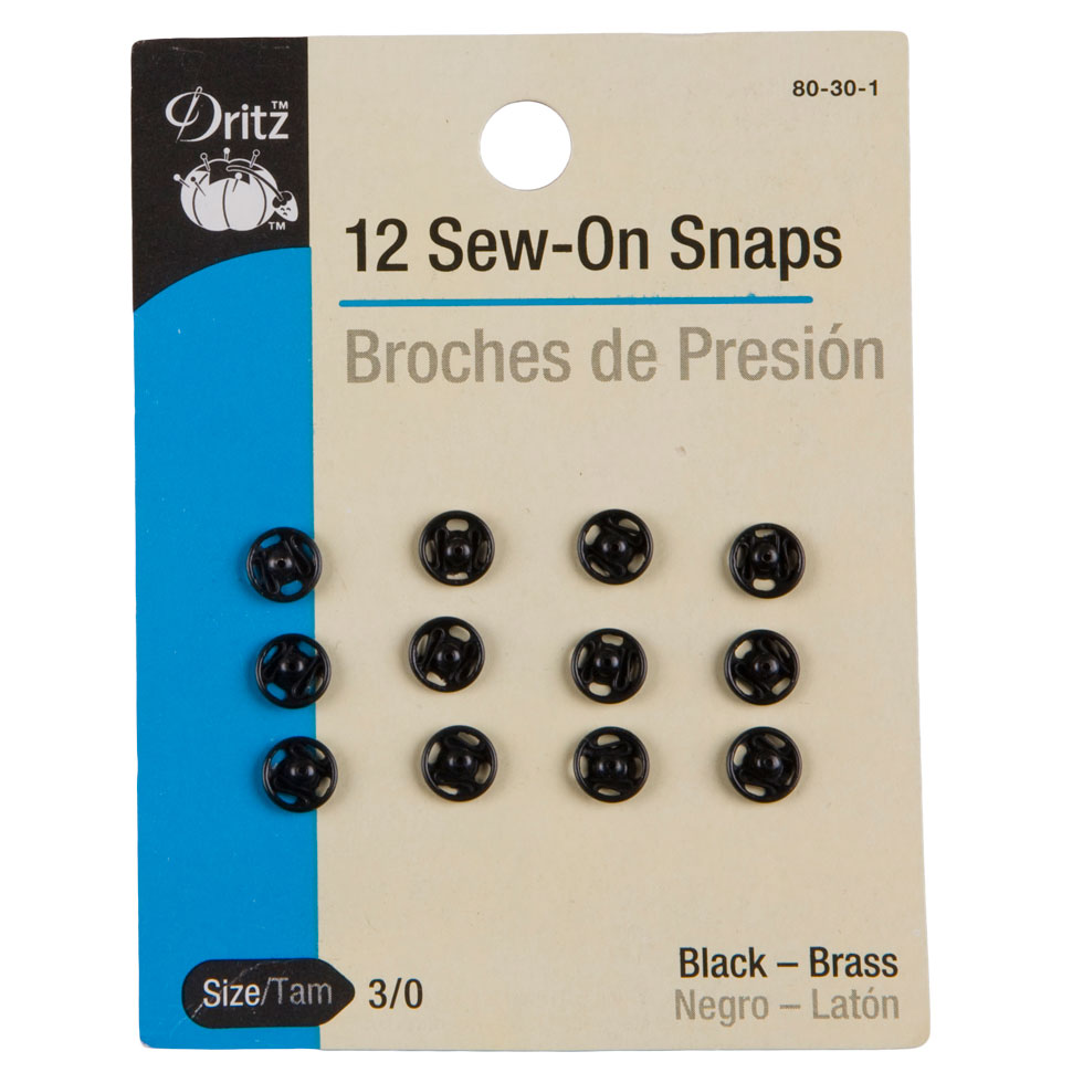 Dritz Black Sew On Snaps Size 3 – 12ct Dritz Black Sew On Snaps Size 3 – 12ct