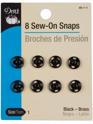 Dritz Black Sew On Snaps Size 1 – 8ct Dritz Black Sew On Snaps Size 1 – 8ct