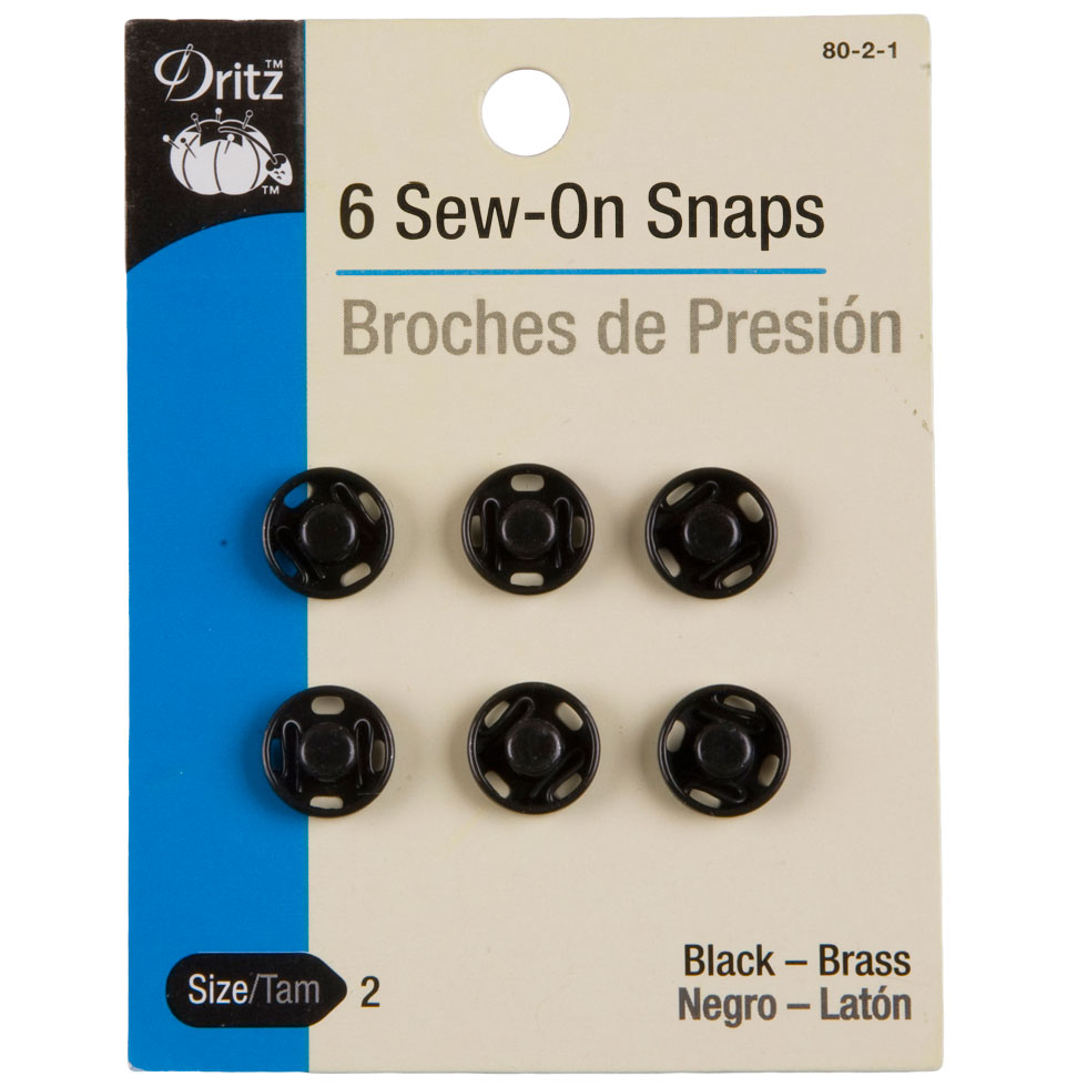 Dritz Black Sew On Snaps Size 2 – 6ct Dritz Black Sew On Snaps Size 2 – 6ct