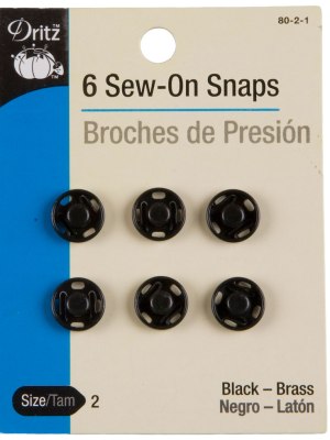 Dritz Black Sew On Snaps Size 2 – 6ct Dritz Black Sew On Snaps Size 2 – 6ct
