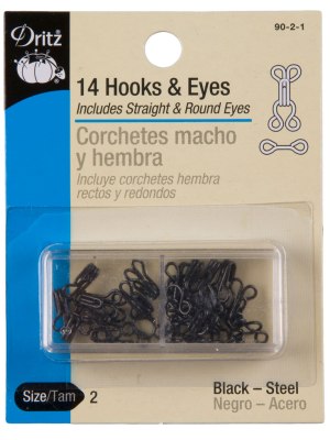 Dritz Black Hooks & Eyes Size 2 – 14ct Dritz Black Hooks & Eyes Size 2 – 14ct
