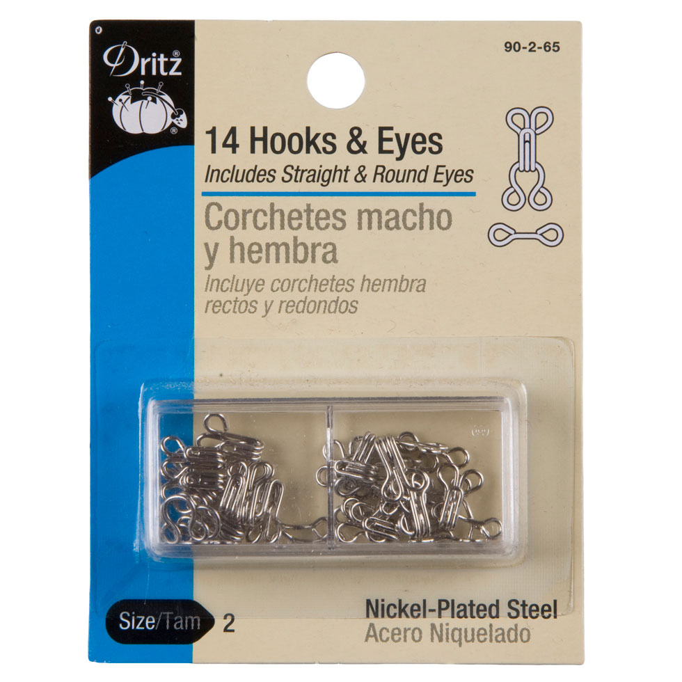 Dritz Nickel Hooks & Eyes Size 2 – 14ct Dritz Nickel Hooks & Eyes Size 2 – 14ct