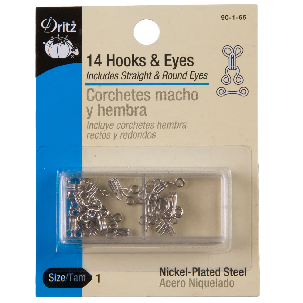 Dritz Nickel Hook & Eyes Size 1 – 14ct Dritz Nickel Hook & Eyes Size 1 – 14ct