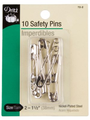 Dritz Safety Pins Size 2 -1 1/2″ – 10ct Dritz Safety Pins Size 2 -1 1/2″ – 10ct