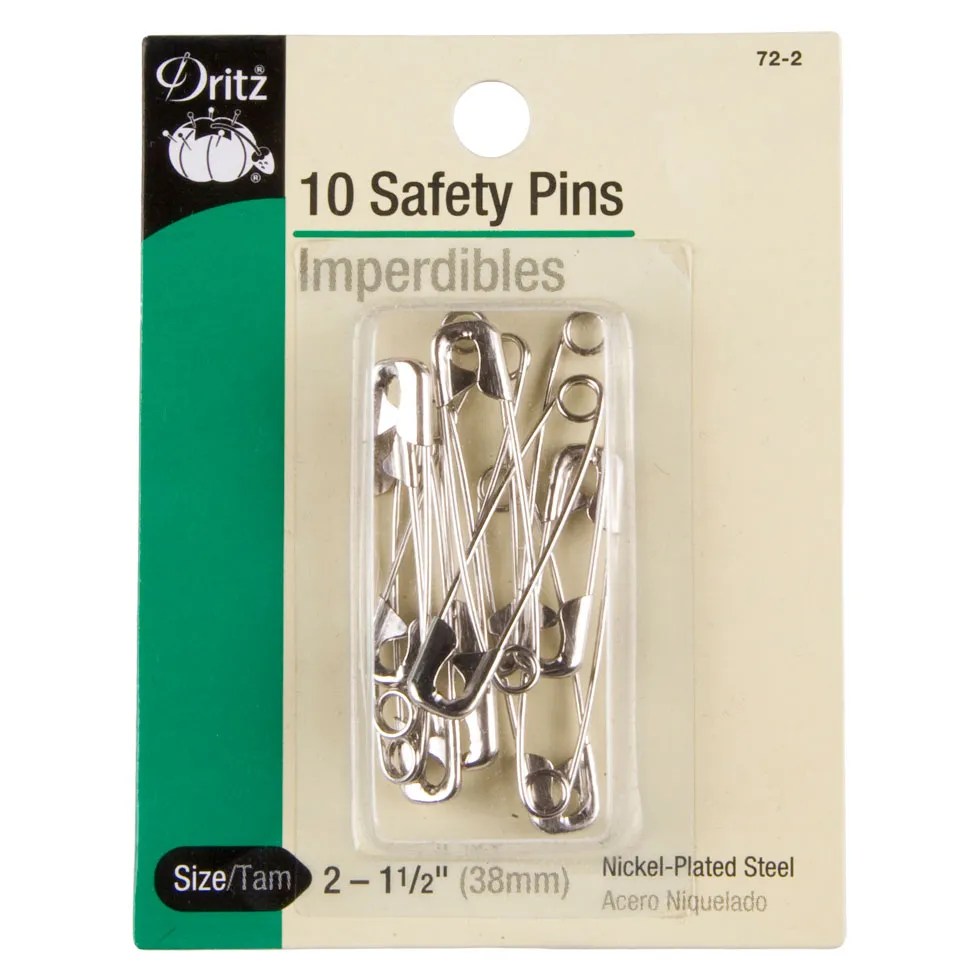 Dritz Safety Pins Size 2 -1 1/2″ – 10ct Dritz Safety Pins Size 2 -1 1/2″ – 10ct