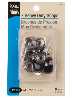Dritz Heavy Duty Brass Snaps Size 24-5/8″ – 7ct Dritz Heavy Duty Brass Snaps Size 24-5/8″ – 7ct