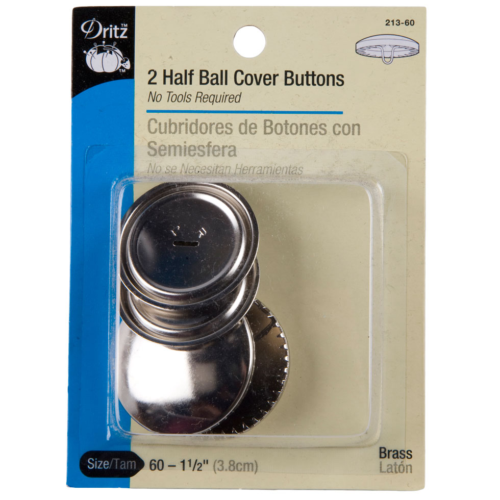Dritz Half Ball Covered Buttons Size 60-1 1/2″ – 2ct Dritz Half Ball Covered Buttons Size 60-1 1/2″ – 2ct