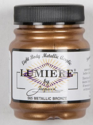 Jacquard Lumiere Textile Paint – 565 Metallic Bronze – Light Body Metallic Acrylic Jacquard Lumiere Textile Paint – 565 Metallic Bronze – Light Body Metallic Acrylic
