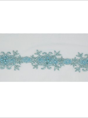 2.5″ Turquoise Fancy Beaded Rhinestone Trim 2.5″ Turquoise Fancy Beaded Rhinestone Trim