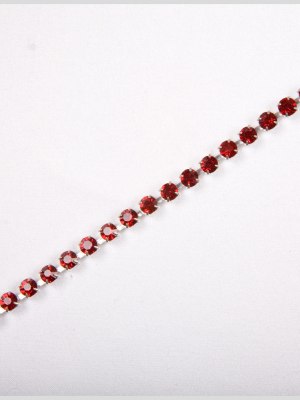 Siam/Silver Metal & Czech Rhinestone Siam/Silver Metal & Czech Rhinestone