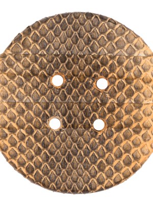 Cashew Snakeskin Covered 4-Hole Button – 96L/61mm Cashew Snakeskin Covered 4-Hole Button – 96L/61mm