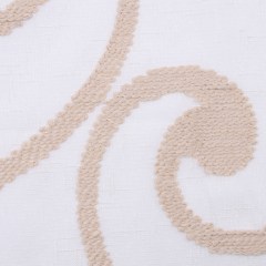 Ivory & Beige Embroidery Retro-Chic Sheer Poly Ivory & Beige Embroidery Retro-Chic Sheer Poly
