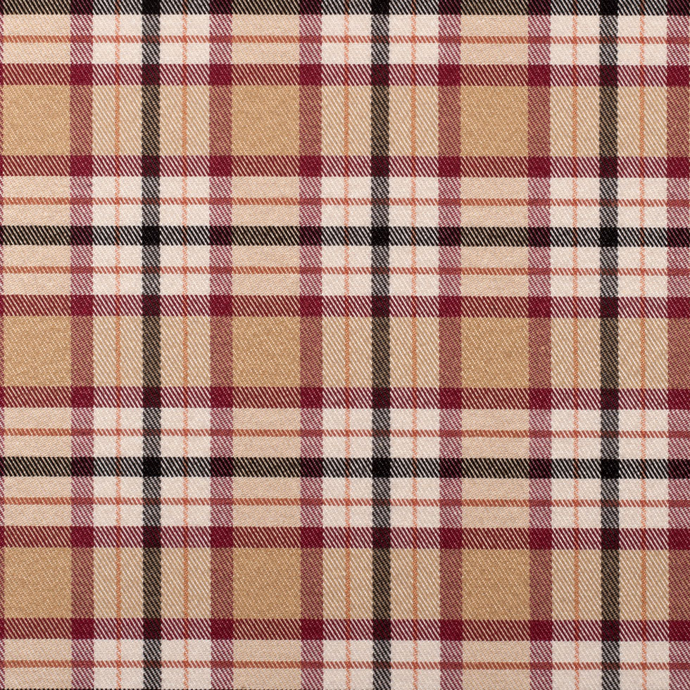 Beige Plaid Cotton Blend Beige Plaid Cotton Blend