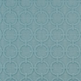 Turquoise Geometric Embroidered Cotton-Poly Woven Turquoise Geometric Embroidered Cotton-Poly Woven