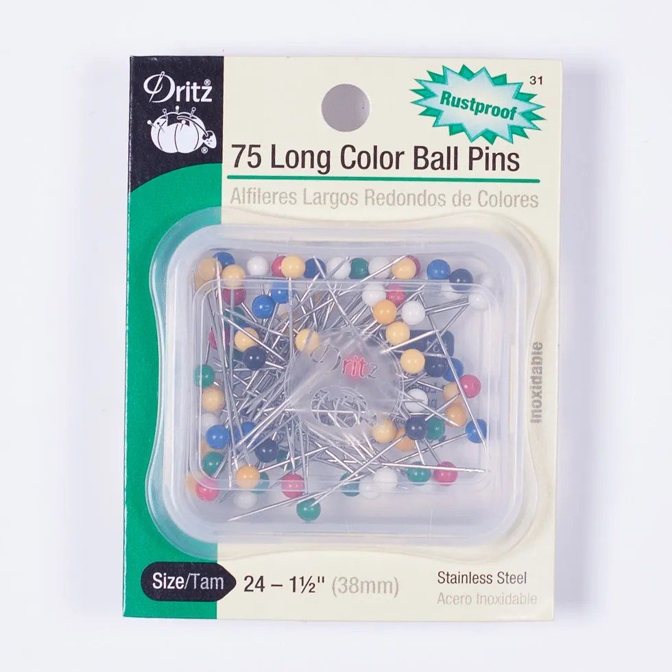 Dritz 75 Long Color Ball Pins Dritz 75 Long Color Ball Pins