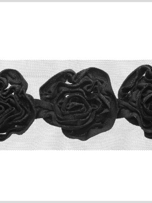 3.5″ Black Velvet Floral Lace Trim 3.5″ Black Velvet Floral Lace Trim