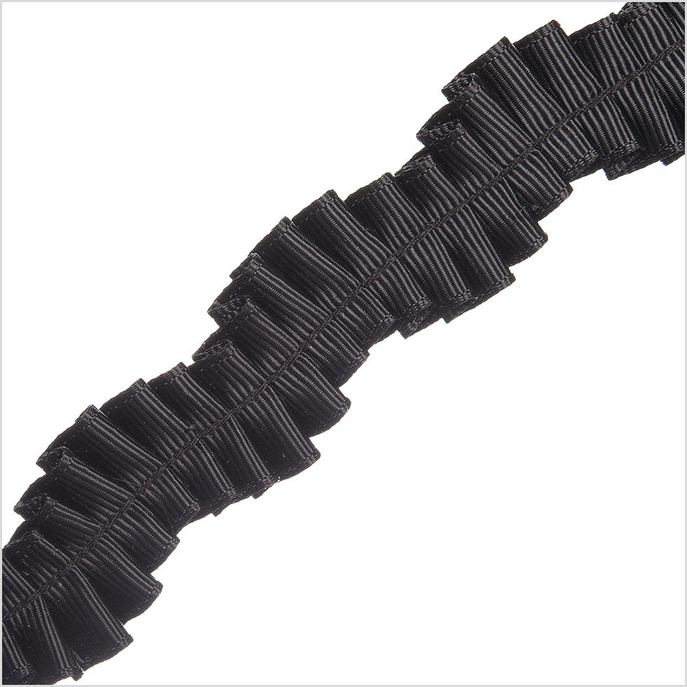 1″ Black Waving Pleated Ribbon 1″ Black Waving Pleated Ribbon