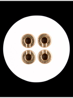 White Lacquer 4-Hole Gold Metal Button – 48L/30.5mm White Lacquer 4-Hole Gold Metal Button – 48L/30.5mm