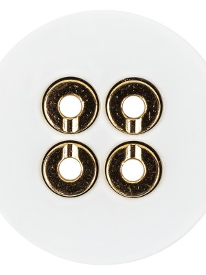 White Lacquer Gold Metal Button – 60L/38mm White Lacquer Gold Metal Button – 60L/38mm