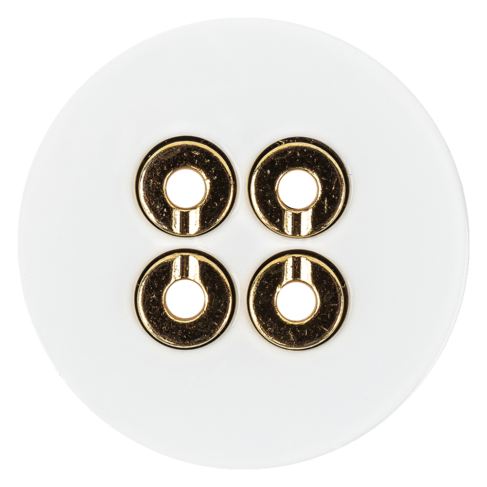 White Lacquer Gold Metal Button – 60L/38mm White Lacquer Gold Metal Button – 60L/38mm