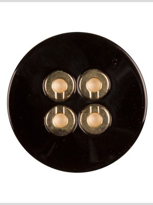 Black Lacquer Gold Metal Button – 28L/18mm Black Lacquer Gold Metal Button – 28L/18mm