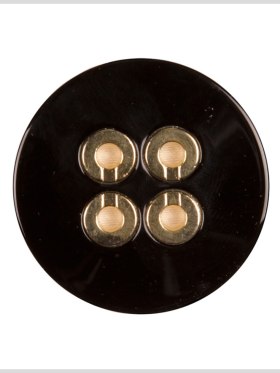 Black Lacquer Gold Metal Button – 28L/18mm Black Lacquer Gold Metal Button – 28L/18mm
