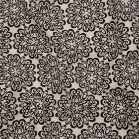 Black and Ivory Medallion Poly-Cotton Jacquard Black and Ivory Medallion Poly-Cotton Jacquard