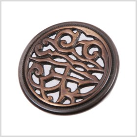 Metal Shank Back Button – 24L/15mm – Antique Brass Curling Vines Open Framework Metal Shank Back Button – 24L/15mm – Antique Brass Curling Vines Open Framework