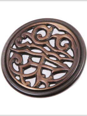 Metal Shank Back Button – 24L/15mm – Antique Brass Curling Vines Open Framework Metal Shank Back Button – 24L/15mm – Antique Brass Curling Vines Open Framework