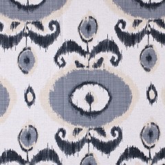 Gray Floral Ikat Cotton-Blend Woven Gray Floral Ikat Cotton-Blend Woven