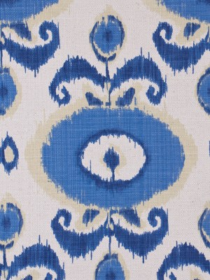 Blue Floral Ikat Cotton-Blend Woven Blue Floral Ikat Cotton-Blend Woven