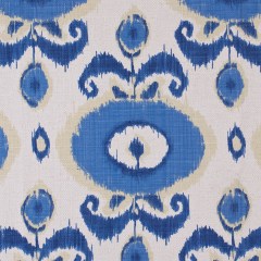 Blue Floral Ikat Cotton-Blend Woven Blue Floral Ikat Cotton-Blend Woven