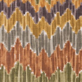 Orange/Green Flamestitch Cotton-Blend Woven Orange/Green Flamestitch Cotton-Blend Woven