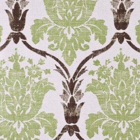 Green/Brown Grand Floral Print Cotton-Blend Woven Green/Brown Grand Floral Print Cotton-Blend Woven