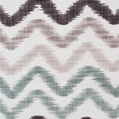Taupe and Green Zig Zag Ikat Cotton-Blend Taupe and Green Zig Zag Ikat Cotton-Blend