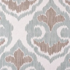 Large Beige and Green Ikat Cotton-Blend Woven Large Beige and Green Ikat Cotton-Blend Woven