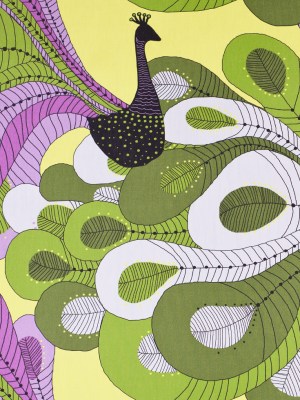 Swedish Green and Purple Peacock Cotton Swedish Green and Purple Peacock Cotton