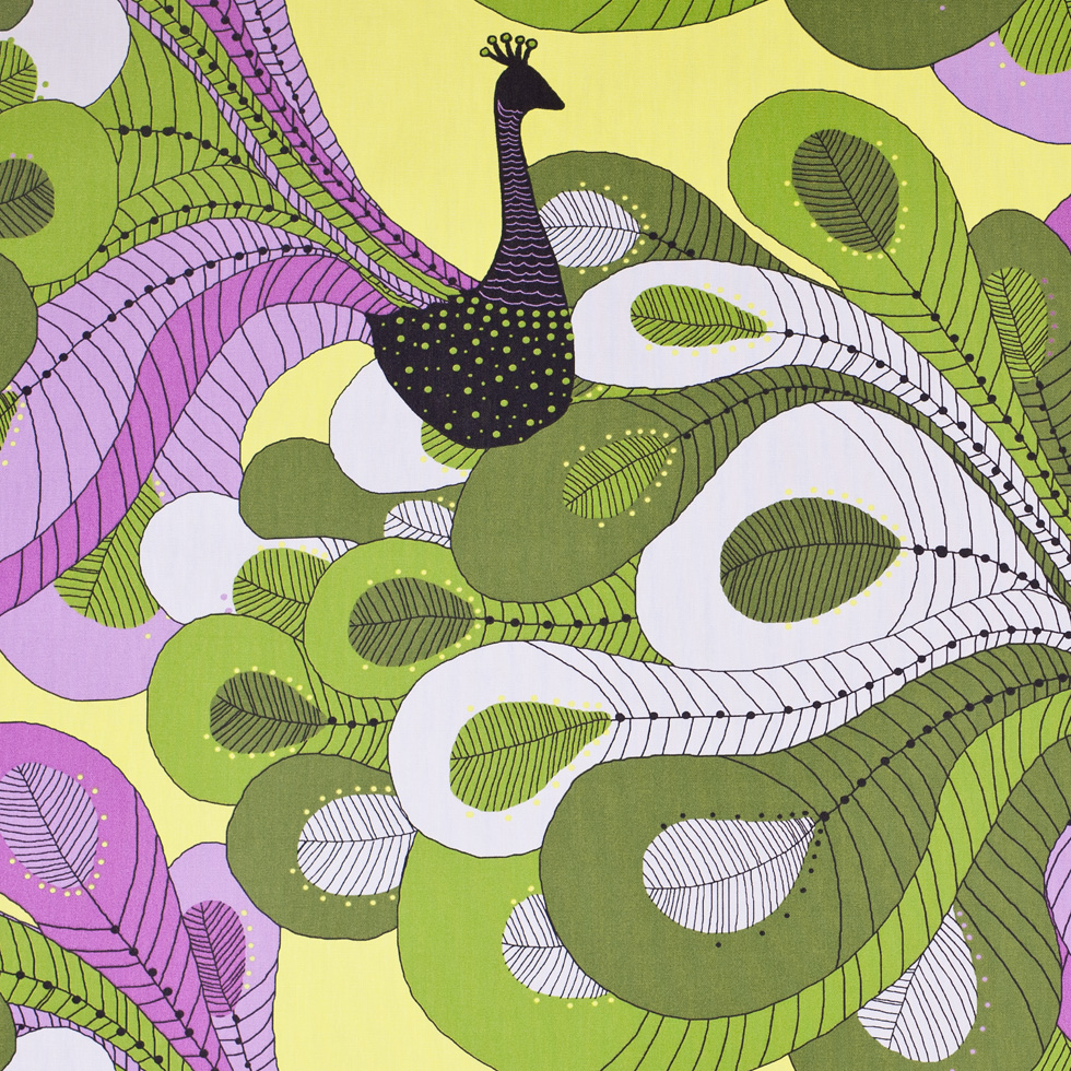 Swedish Green and Purple Peacock Cotton Swedish Green and Purple Peacock Cotton