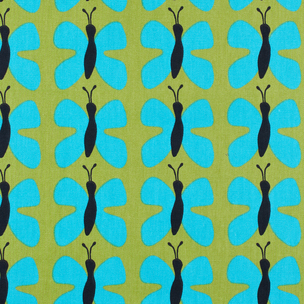 Swedish Green and Blue Small Butterflies Cotton Swedish Green and Blue Small Butterflies Cotton