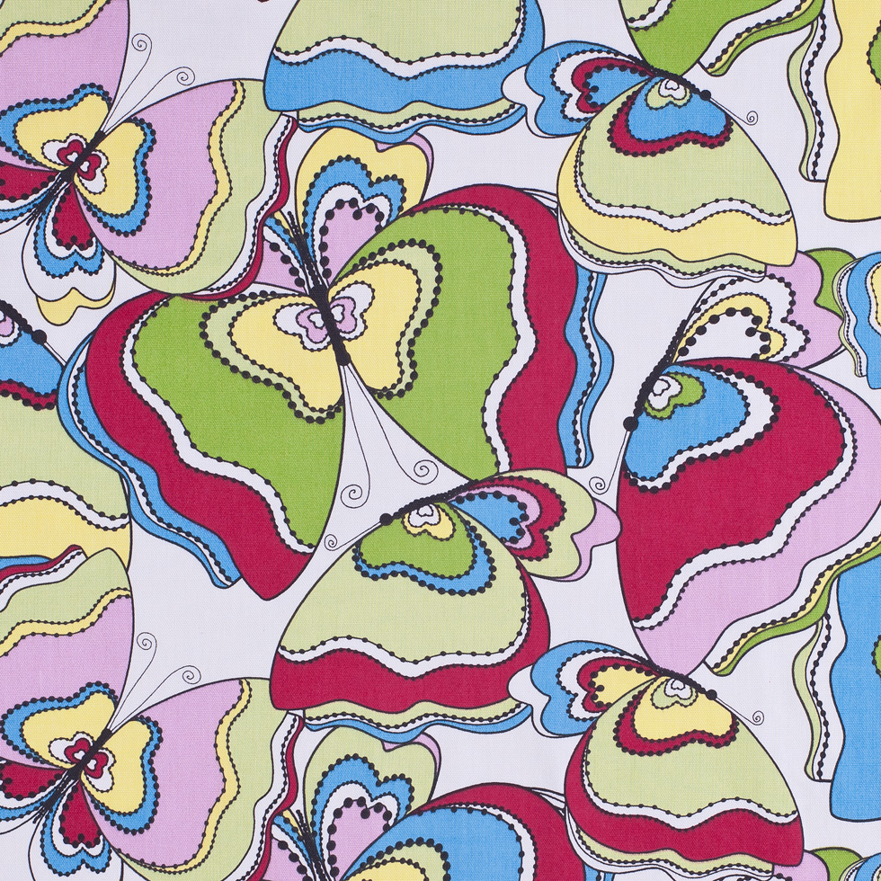 Multicolor Mod Butterflies Cotton Multicolor Mod Butterflies Cotton