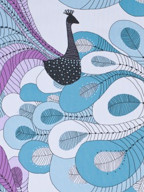 Swedish Aquaย and Orchid Peacock Cotton Swedish Aquaย and Orchid Peacock Cotton