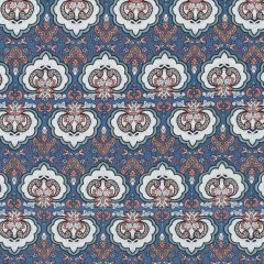 Blue/Orange/Green Printed Stretch Cotton Sateen Blue/Orange/Green Printed Stretch Cotton Sateen