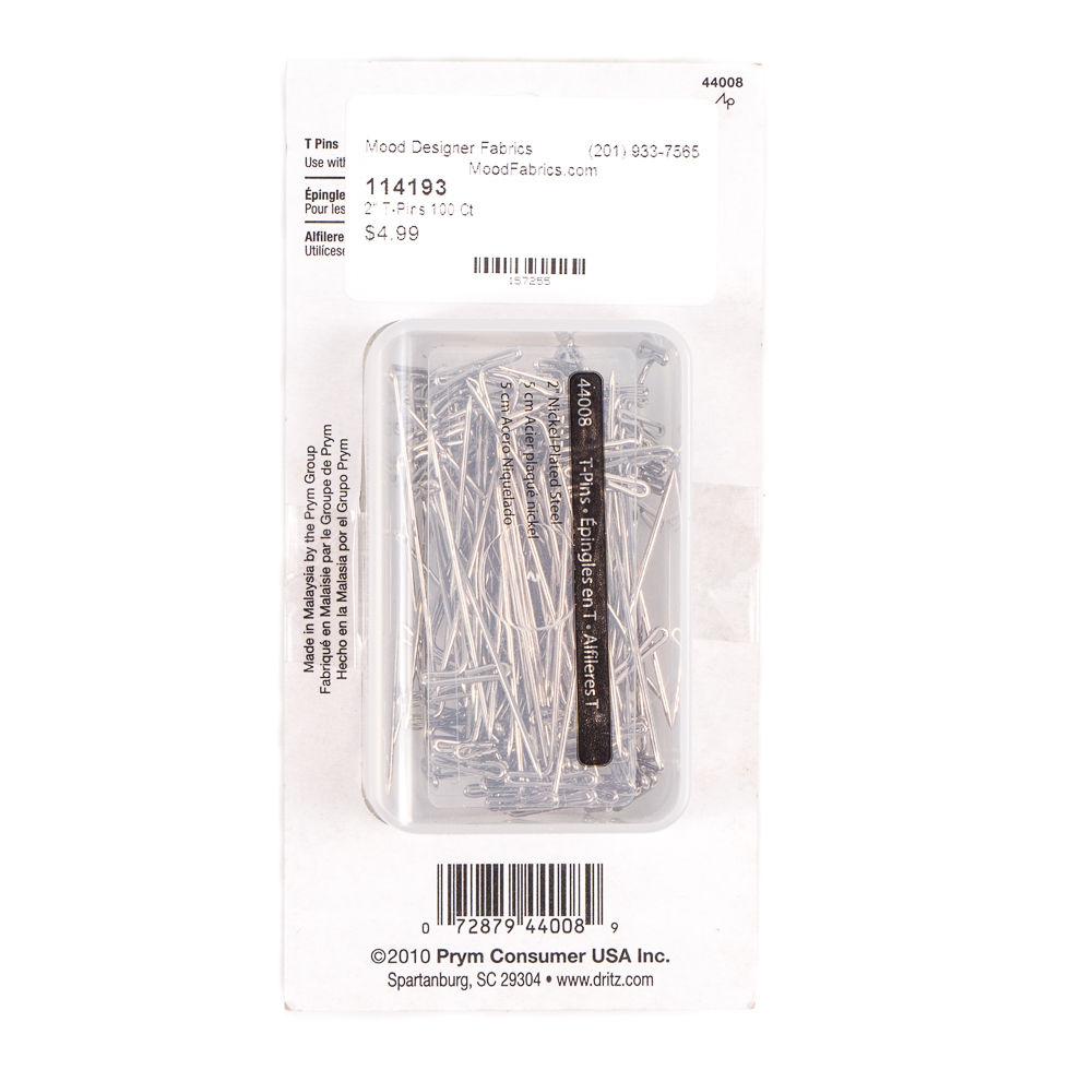 Dritz 2″ Nickel-plated Steel T-Pins – 100 Ct. Dritz 2″ Nickel-plated Steel T-Pins – 100 Ct.